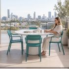 Bahza Ceramic 120cm Round Table with Nardi Cassia Chairs - 5 Piece Outdoor Dining Set