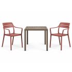 Nardi Cube 70 Table with Cassia Armchair - 3 Piece Outdoor Dining Set