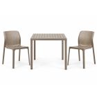 Nardi Cube 70 Table with Bit Chair - 3 Piece Outdoor Dining Set