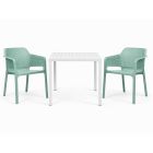 Nardi Cube 70 Table with Net Armchair - 3 Piece Outdoor Dining Set