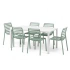 Nardi Cube Rectangular Table with Doga Bistrot Chairs - 7 Piece Outdoor Dining Set