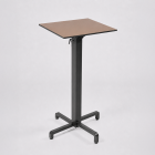 Nardi Ibisco High Bar Folding Table Base with Tobacco HPL Top - Complete Outdoor Bar Table