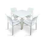 Nardi Clip Table with Bora Armchair - 5 Piece Outdoor Dining Setting