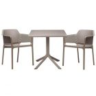 Nardi ClipX Outdoor Table With Net Chair 3 Piece Outdoor Dining Setting