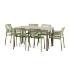 Nardi Doga Armchair & Bistrot Chair 7 Piece Outdoor Dining Setting with Rio 140cm Extendable Dining Table