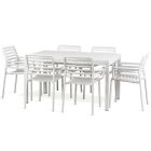 Nardi Doga Arm 7 Piece Outdoor Dining Setting with Rio 140cm Extendable Dining Table