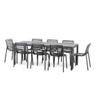 Nardi Doga Bistrot 9 Piece Dining Setting With Rio 140Cm Alu Extendable Table
