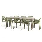 Nardi Doga Arm/Bistrot 9 Piece Outdoor Dining Setting with Rio 210cm Extendable Dining Table