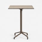 Nardi Frasca High Folding Bar Table Base with Legno HPL Top - Complete Outdoor Bar Table