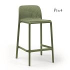 Nardi Lido Mini Outdoor Resin Bar Stools Seat Height 65cm - Set of 4