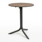 Nardi Flute Folding Table Base with Corten HPL Top - Complete Outdoor Table