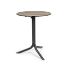 Nardi Flute Folding Table Base with Legno HPL Top - Complete Outdoor Table
