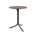 Nardi Flute Folding Table Base with Tobacco HPL Top - Complete Outdoor Table