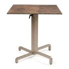 Nardi Ibisco Folding Table Base with Corten HPL Top - Complete Outdoor Table