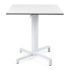 Nardi Ibisco Folding Table Base with White HPL Top - Complete Outdoor Table