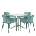 Nardi ClipX Table with Net Armchair - 5 Piece Outdoor Resin Dining Setting