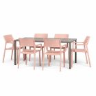 Nardi Cube Rectangular Table with Trill Armchairs - 7 Piece Outdoor Dining Set