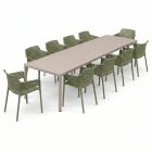 Nardi Tevere 210 Extendable Table with Net Chair - 11 Piece Resin Outdoor Dining Setting