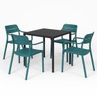 Nardi Piave Table with Cassia Arm Chair - 5 Piece Outdoor Dining Setting