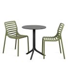 Nardi Step Table with Doga Bistrot Chairs - 3 Piece Outdoor Dining Set