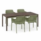 Nardi Tevere 147 Extendable Table with Net Chair - 5 Piece Resin Outdoor Dining Setting