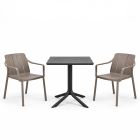 Nardi Clip X70 Table with Tiberina Arm Chair - 3 Piece Outdoor Dining Set