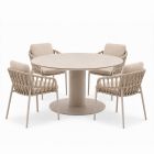 BLOO Tube and NOON 5-Piece Outdoor Dining Set - Mocha