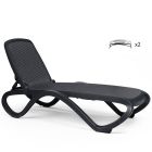 Nardi Omega Outdoor Resin Sun Loungers Anthracite Trama (Set of 2)
