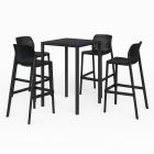 Nardi Piave 70 Bar Table with Net Bar Stool - 5 Piece Outdoor Dining Setting