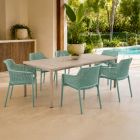Nardi Tevere 147 Extendable Table with Net Chair - 7 Piece Resin Outdoor Dining Setting
