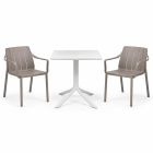 Nardi Clip 70 Table with Tiberina Arm Chair - 3 Piece Outdoor Dining Set