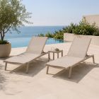 Pebl Tolo 3-Piece Sunlounger and Side Table Set - Mocha