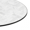 HPL Laminate Tabletop - Herringbone Calacatta-60cm Round