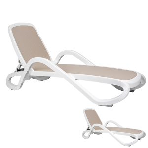 Nardi Alfa Outdoor Resin Sun Loungers in White (set of 2)