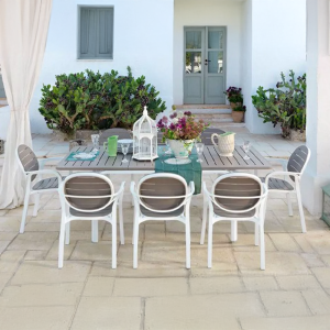 Nardi Alloro 140 Table with Palma Chair - 9 Piece Outdoor Dining Setting