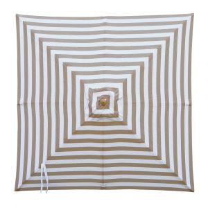 Billy Fresh Coastal - 2X2M Square Taupe And White Stripe Umbrella With Cover