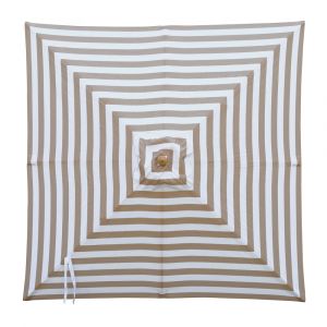 Billy Fresh Coastal - 2X2M Square Taupe And White Stripe Outdoor Umbrella With Cover