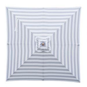 Billy Fresh Peninsula - 2X2M Square Grey And White Stripe Umbrella With Cover