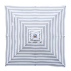 Billy Fresh Peninsula - 2X2M Grey And White Stripe Square Outdoor Umbrella With Cover
