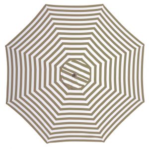 Billy Fresh Coastal 3m Dia Taupe And White Stripe Octagonal Outdoor Umbrella With Cover