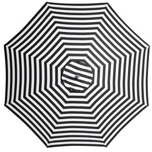 Billy Fresh French Riviera - 3m Black & White Stripe Octagonal Outdoor Umbrella With Cover