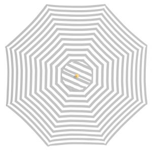 Billy Fresh Peninsula 3m Dia Grey And White Stripe Octagonal Outdoor Umbrella With Cover