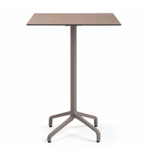 Nardi Frasca High Folding Bar Table Base with Tobacco HPL Top - Complete Outdoor Bar Table