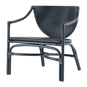 Kanso Black Outdoor Wicker Lounge Chair with Arms