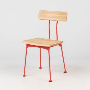 Outdoor Steel Dining Chair With Ashwood Seat