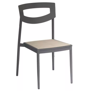 Maui Aluminium Side Chair Black - 1 x Left Ex Showroom