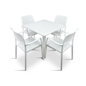 Nardi Clip Table with Bora Arm Chair - 5 Piece Set