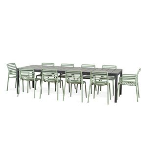 Nardi Doga Armchair & Bistrot Chair 11 Piece Outdoor Dining Setting with Rio 210cm Extendable Dining Table