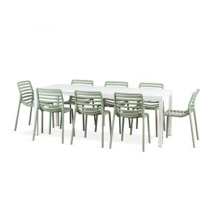 Nardi Doga Bistrot 9 Piece Outdoor Dining Setting with Rio 140cm Extendable Dining Table