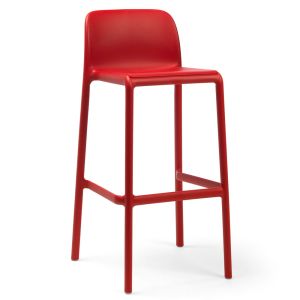 Nardi Faro Outdoor Red Resin Bar Stool Seat Height 76cm